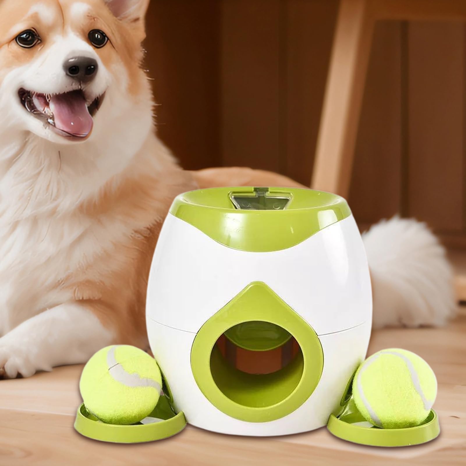 Tireur de balle pour chiens, lance-balle pour chiens - Automatique du lanceur de baseball pour animal de compagnie,Enrichissement de stimulation mentale de tir de balle interactive avec mangeur pour m