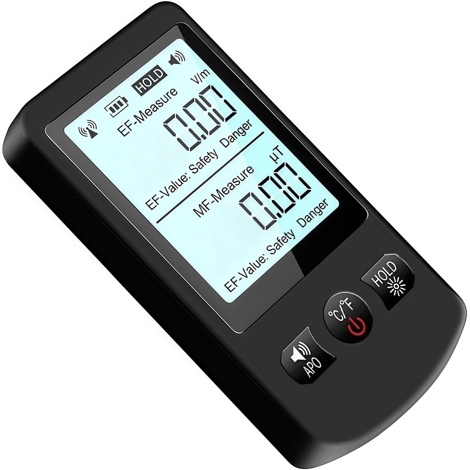 EMF Detector, 3-in-1 Handheld EMF Meter Detects EF, MF, WiFi Signal, Rechargeable Radiation Detector with 3 Color Backlight and Sound Alarm, Suitable for Home, Office, Ghost Hunting