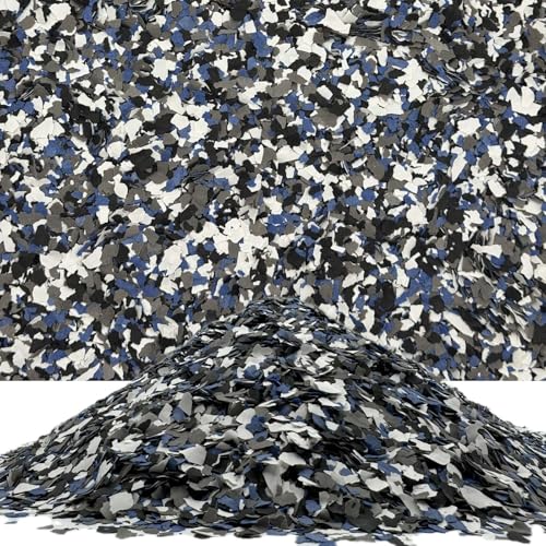 Epoxidharz Farbchips Bodenbeschichtung Garage Boden Schwarz/Weiß/Grau/Blau 5kg