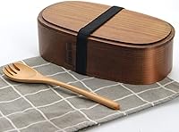 Vista 7 de YFWOOD Caja Bento japonesa, loncheras, cajas de almuerzo japonesas de doble capa de madera natural Bento Box para adultos Picnicking oficina