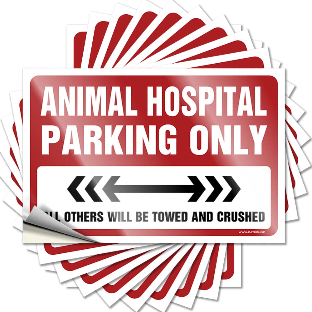 Decals Spring Peel and Stick - Animal Hospital Parking Only Ideas Fuzzy Waterproof Vinyl for Car(6X9CM)