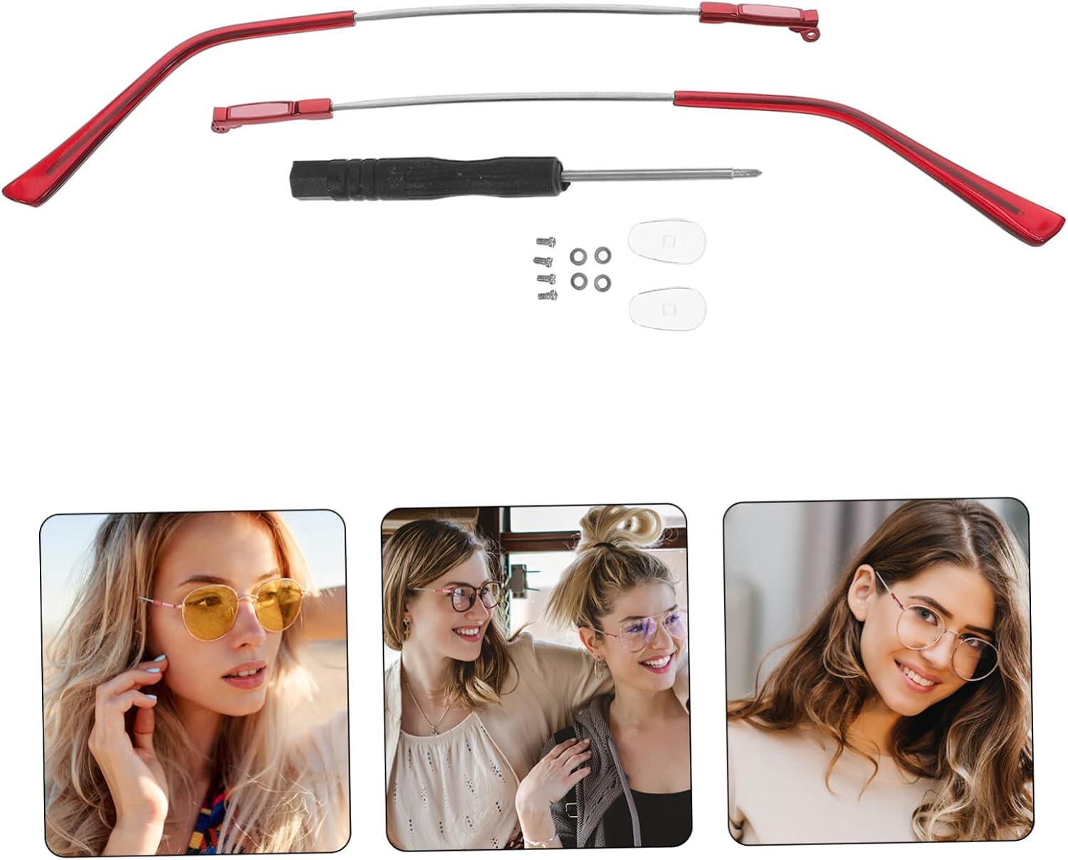 Gatuida 4pairs Metal Sunglasses Arms Replacement Stylish Eyeglasses Temple for Sunglasses and Eyeglasses Comfortable Fit Easy to Install Memory