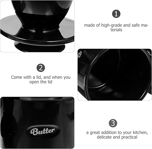 Miniatura 8 de Mantequillera de cerámica con tapa de queso crema con tapa estilo francés Mantequilla Contenedor de mantequilla para encimera de cocina, mini