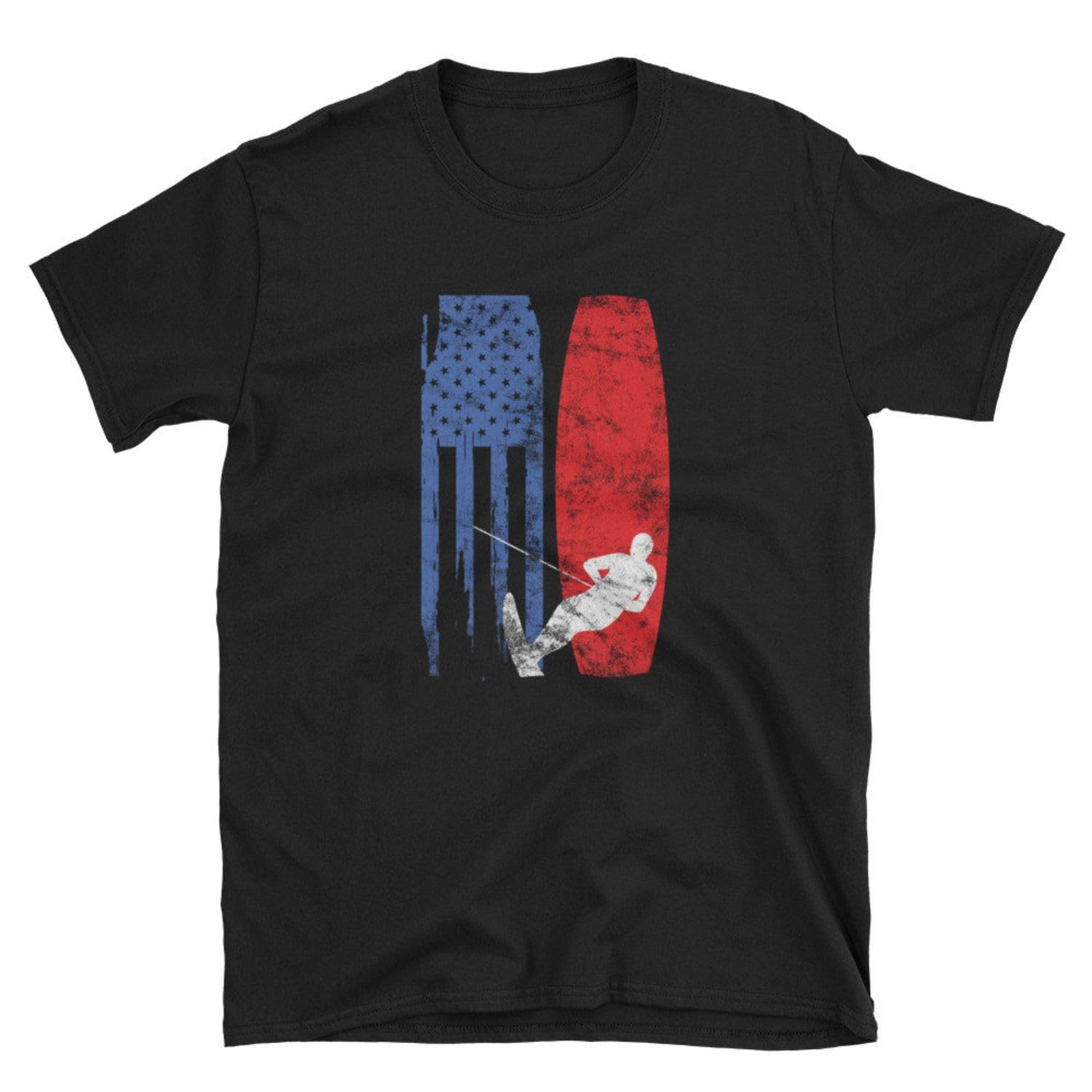 GenericShirt United Stat Of America Flag American Ski Waterskiing Tee T Shirt