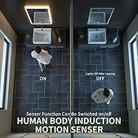 Vista 3 de Espejo de baño LED de 20 x 28 pulgadas con sensor de movimiento y altavoz Bluetooth, espejo de tocador de maquillaje con control táctil, montaje