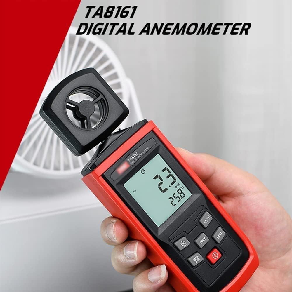 Digital Anemometer,Handheld Wind Speed Meter,Airflow Gauge Measures Wind Velocity Temperature for HVAC CFM,Weather Tester with Wind Chill Backlight