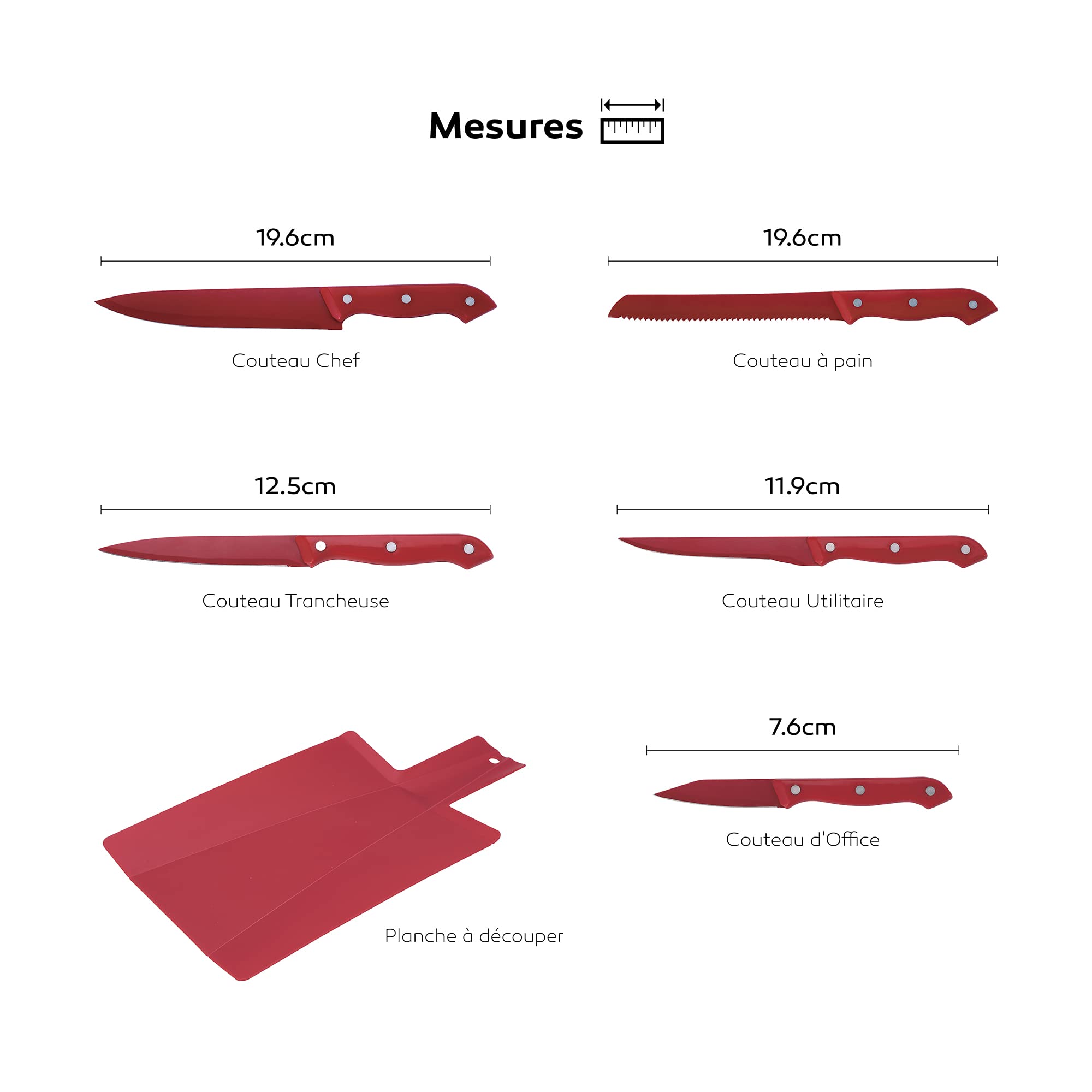 TIANYI-RENBERG MILKY - Set De Couteaux Et Planches à Découper