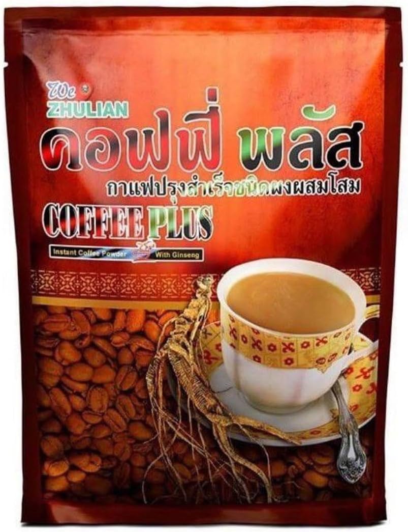 20g X 40 Sachets Zhulian Instant Coffee Plus Ginseng Healthty Coffee Form Thailand