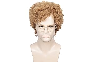 Light Brown 80's Costumes Men's Napoleon Dynamite Wig Halloween Cosplay Costume Wigs with Glasses