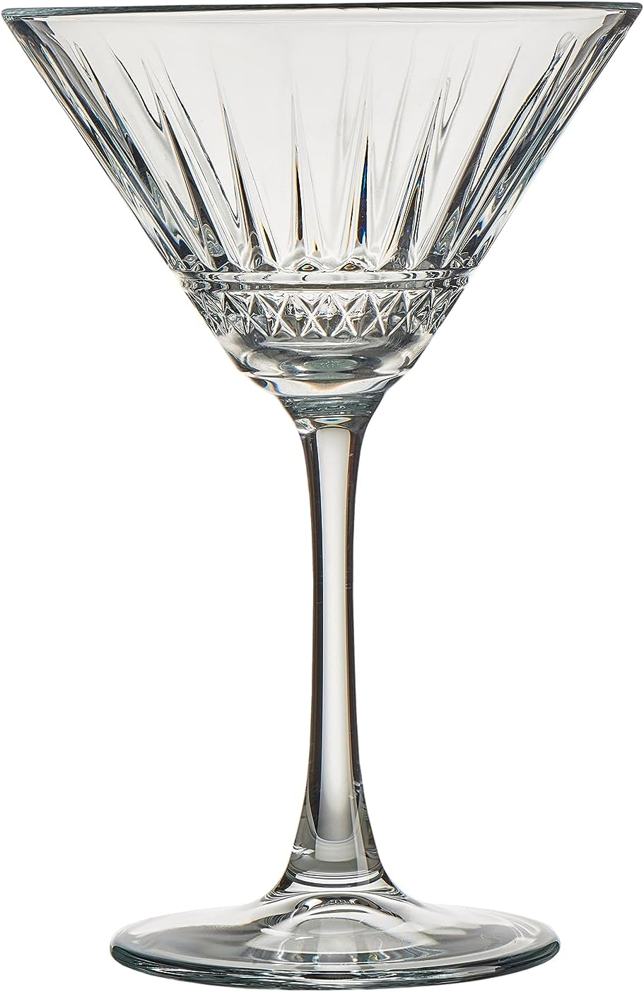 Elysia Cocktail & Champagne Glass Set of 4, 220 cc, Art Deco Glasses