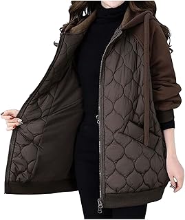 [Caqnni] ダウンジャケット レディース 冬 ジャケット ウルトラライト 中綿入り アウター 大きいサイズ 暖かい ダウンコート フード付き 無地 厚手 体型カバー ライトウエイト シンプル カジュアル おしゃれ 秋冬服