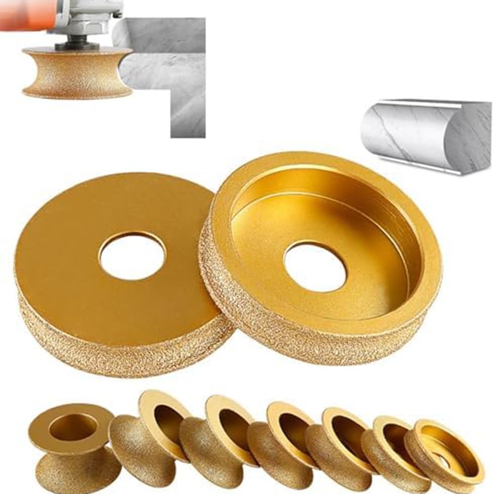 Littimoon Edge Grinding Stone Grinding Wheel, 3 Inch Profile Hand Grinding Stone Wheel, Round Dry Vacuum Brazed Grinding Stone Grinding Wheel (10Mm)