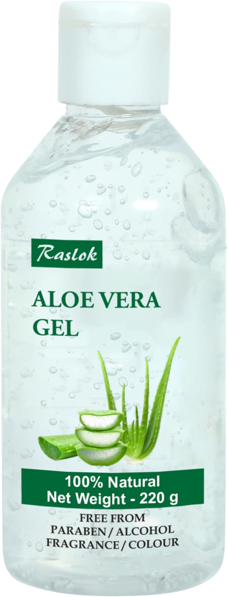 Raslok Aloe Vera Gel | 100% Pure Natural Aloe Gel For Moisturizing Face Skin & Hair Care,Durable Moisturizing Hydrating Soothing, Non-Sticky (7.76 OZ)