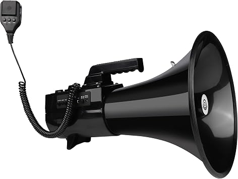 My Mealivos75W 2000 Professional Yard Sound Range Heavy PA Bullhorn Megaphone Speaker, Adjustable Volume, Loud Hand Held Megaphone, Outdoor Activities, Coaching, Football, Baseball, Hockey...
