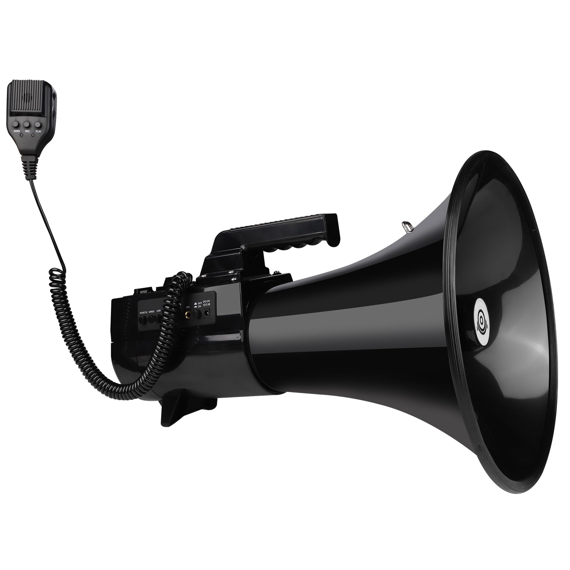 My Mealivos75W 2000 Professional Yard Sound Range Heavy PA Bullhorn Megaphone Speaker, Adjustable Volume, Loud Hand Held Megaphone, Outdoor Activities, Coaching, Football, Baseball, Hockey(Black)