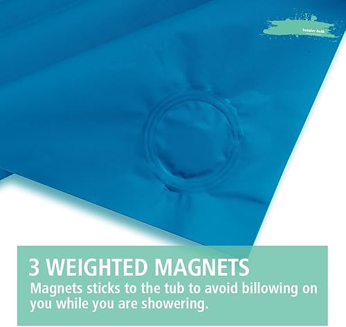 Miniatura 5 de Cortina o forro de ducha de plástico azul, 72 x 72 pulgadas, ligero de plástico azul para baño, ducha, sala de exposiciones, cortina interior con