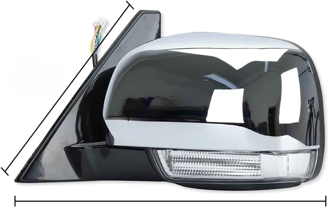 Side Door Mirror Assembly Compatible For Mitsubishi for Pajero V73 V77 V93 V97 2006-2021 Car Power Rear View Mirror Chrome Cover Cap 7632a655(10pins left) (10pins right)
