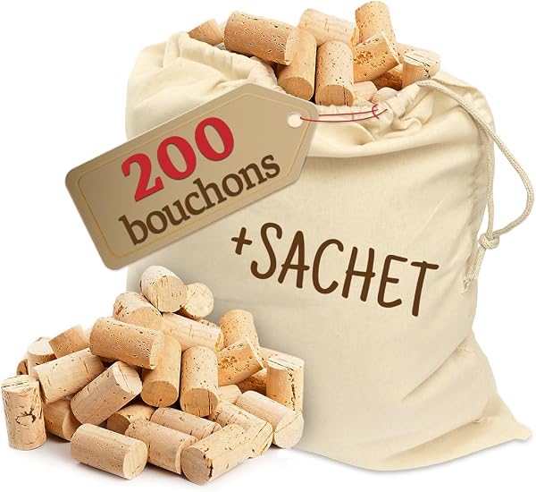 200 Bouchons à vin - pour décorer, embellir et bricoler - Bouchons en liège naturels pour Les Enfants, 24 mm x 45 mm - 1