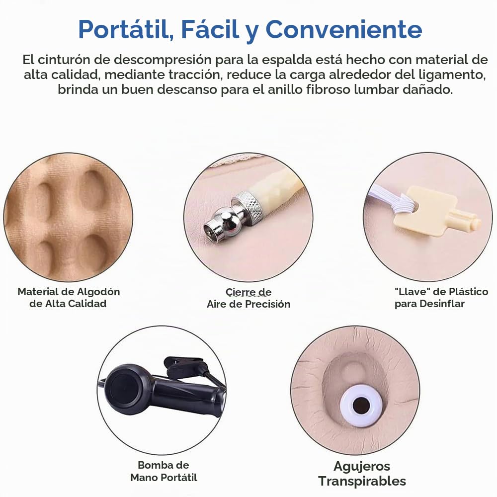 NEWFUN Faja Lumbar，Cinturón de descompresión，Faja Lumbar Hombre，Cinturón lumbar inflable, dispositivo de tracción, para el alivio del dolor muscular y la prevención de lesiones, corrección postural