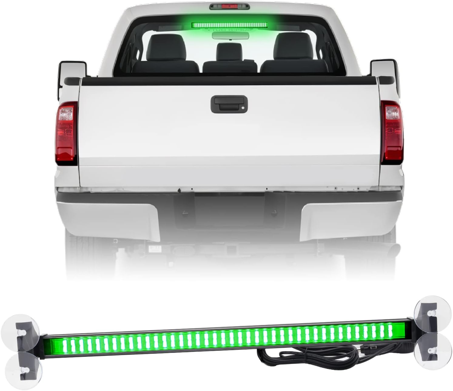 Clidr Emergency Traffic Advisor Strobe Lights 80 Led Strobe Light Bar Safety Hazard Warning Interior Windshield Dash Lights Deck Split Mount for Construction Vehicles Trucks (Green)