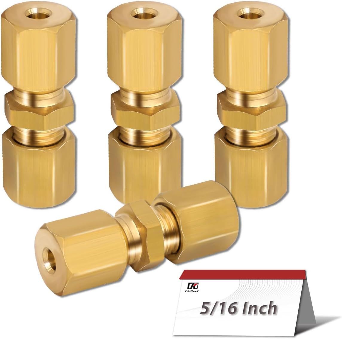 16PCS Brake Line Fittings Kits, Union, 3/16" Tube OD x 3/16" OD Connector(Pack of 16)