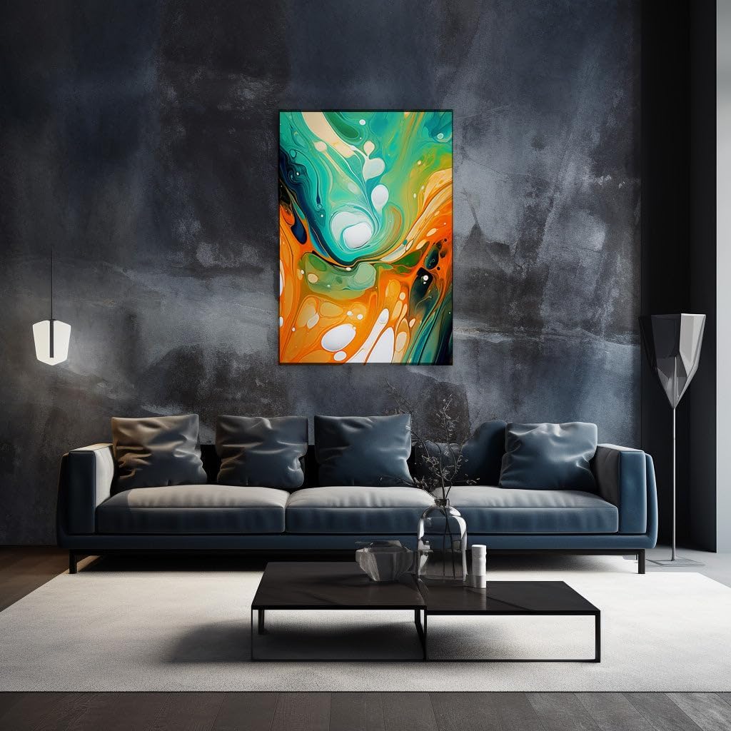 Canvas for Living room. Vibrant Fusion of Dreams Rhythmic Abstract Artistry Unveiled, 27 x 18 inch Canvas Wall Art - Contemporary Masterpieces - Modern Home Decor - 69x46 cm (27x18 inch)