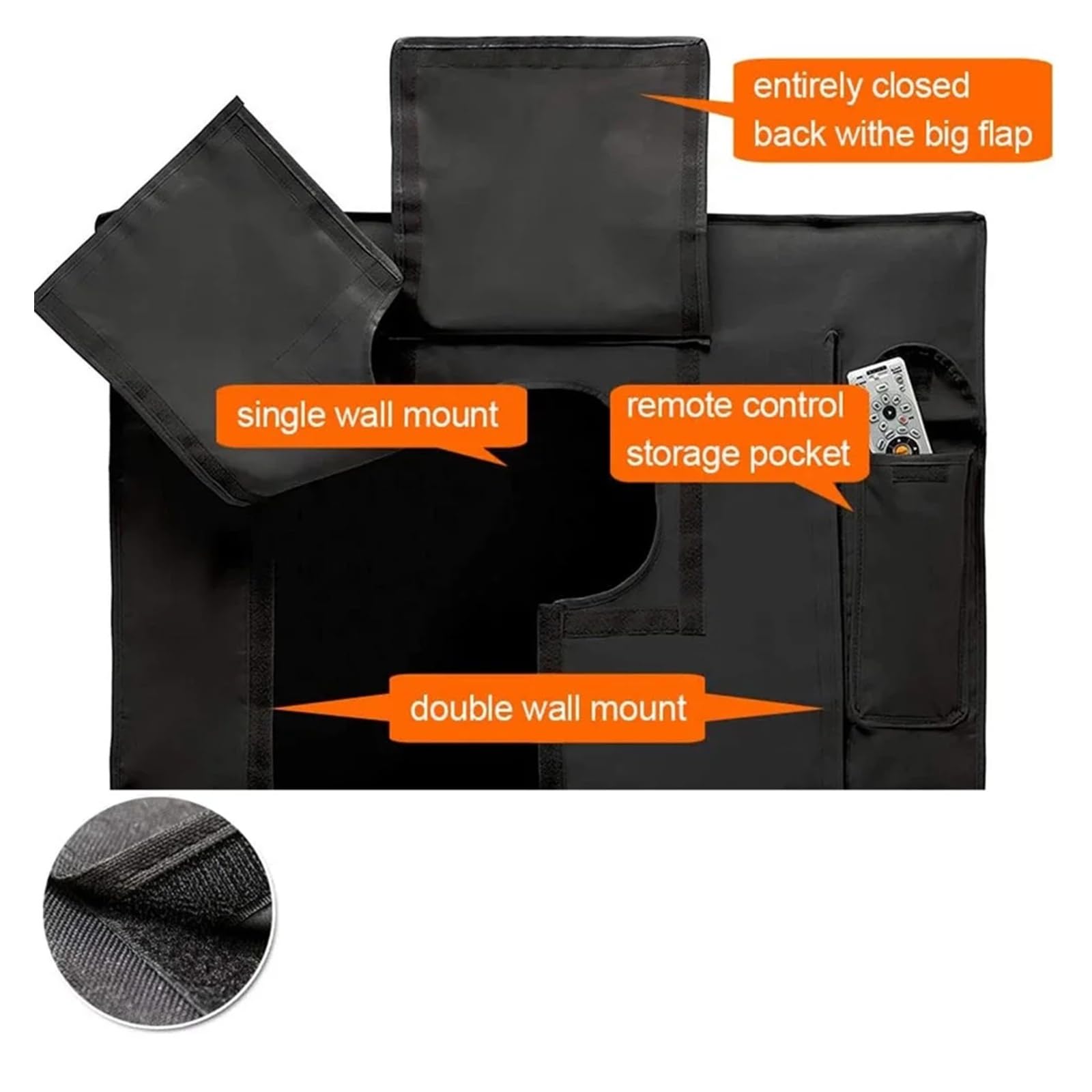 Funda for TV de Exterior for jardín, Patio, 32", 36", 40", 46", 50", 55", 60" y 65", Protege la Pantalla del televisor, Resistente a la Intemperie y al Polvo.(Off-White,FOR 70-75inch TV)