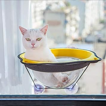 Amazon 猫 ベッド 猫ハンモック 猫の窓のベッド 猫のベッド 耐久性の 強力な吸盤 荷物ローディング17kg イエロー 東陽 ベッド ソファ 通販