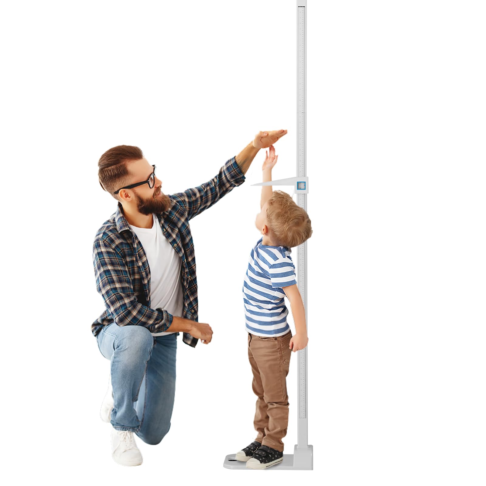 YJINGRUI Estadiómetro portátil de 20 a 210 cm con pantalla de doble escala para adultos y niños