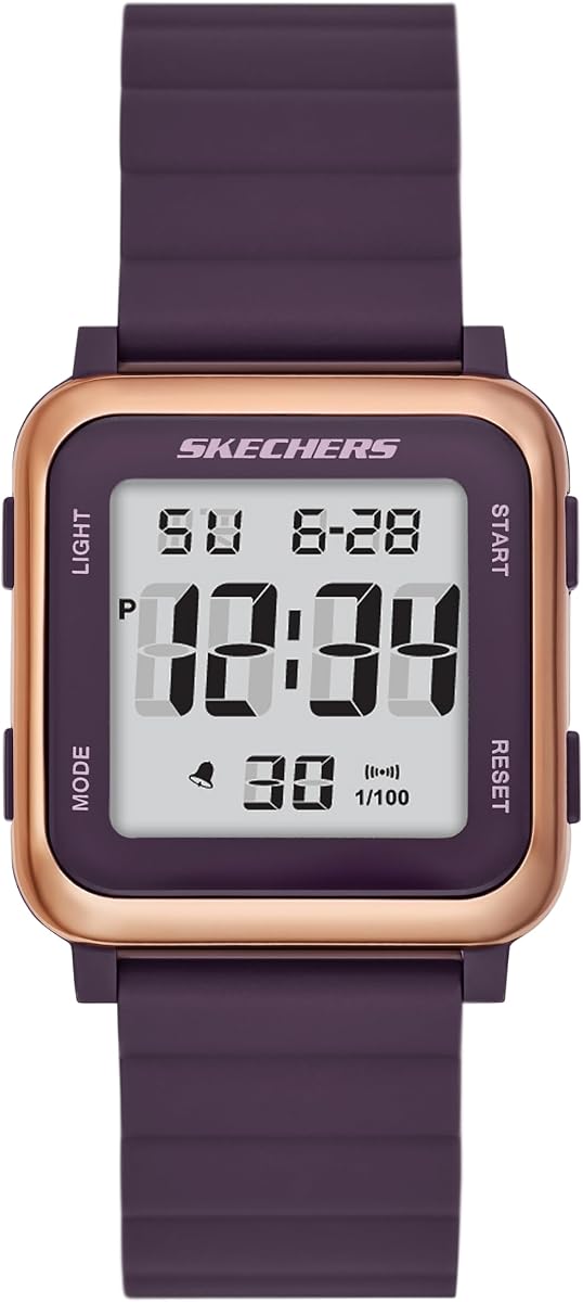 Skechers Women's Beckworth Digital Purple Silicone Watch (Model: SR6403)