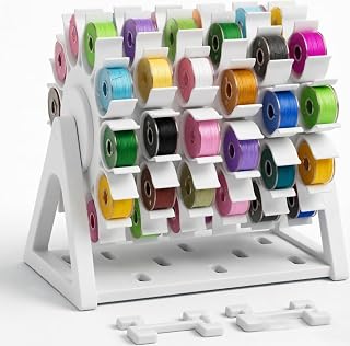 Rotating Bobbin Thread Organizer,360° rotation and compact tabletop or pegboard storage for sewing rooms and craft corners.