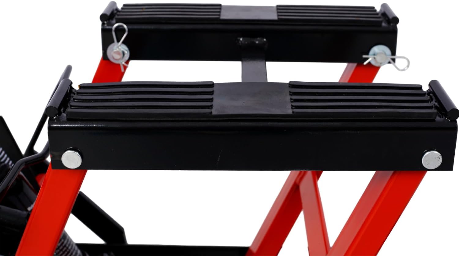 Hydraulic Motorcycle Lift Jack, 1500 LBS Capacity ATV Scissor Lift Jack, Portable Motorcycle Lift Table with 4 Wheels, Hydraulic Foot-Operated Hoist Stand for Motorcycle ATV UTV Powersports