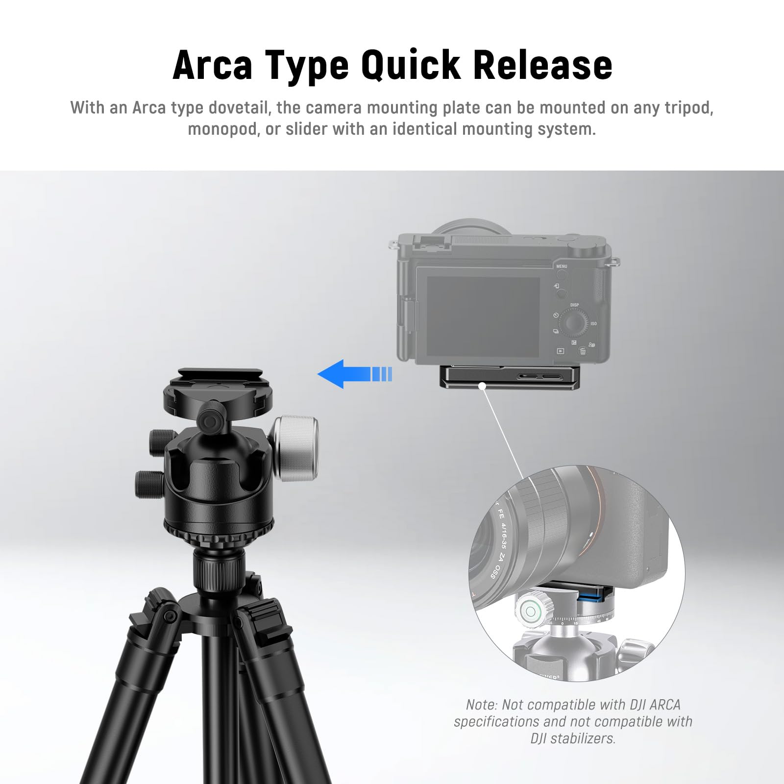 NEEWER Płyta szybkiego zwalniania kompatybilna z AirTag, metalowy statyw do aparatu do szybkiego mocowania adapter płyta bazowa z podstawą typu Arca i śrubą 1/4 cala do statywu DSLR Monopod Slider