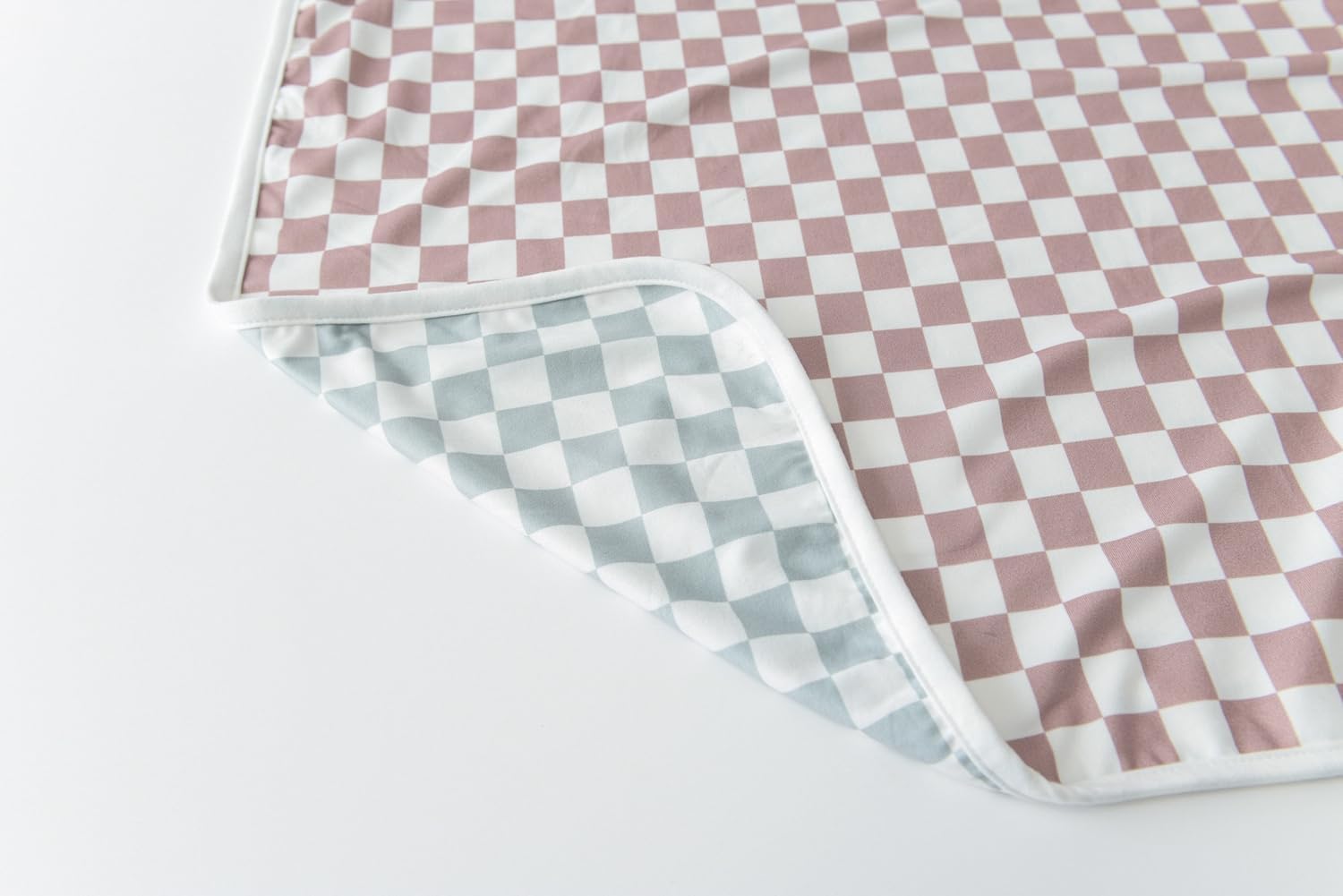 Little Jump 2- Layers Jersey Knitted Swaddle Blanket, Premium Baby Blanket,Soft Stretchy Quilt for Babies, Toddlers, Kids (Coffee & sage cherckered) - Image 8