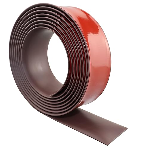 Tira de transición de suelo de 2 pulgadas, tira de transición de vinilo plano autoadhesiva con respaldo fuerte (2.0 in, 10 pies, café)