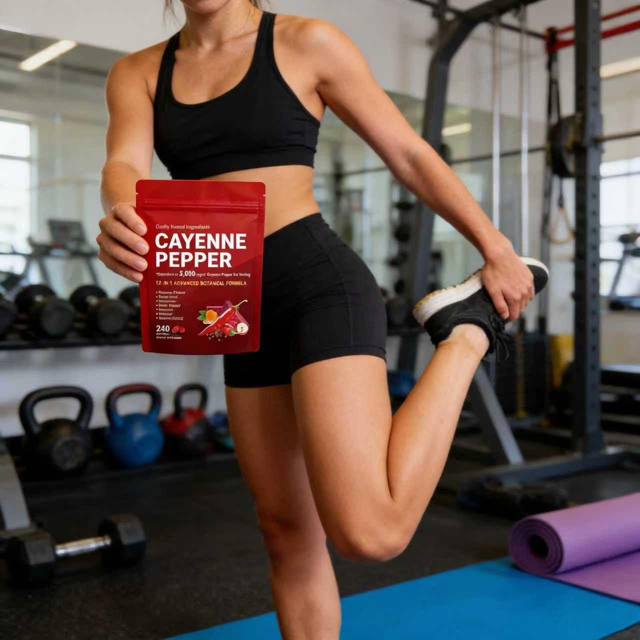 Integratore di pepe di Cayenna Gxsae, supporta la salute delle gambe, dell'apparato digerente e dell'intestino, formula avanzata per vitalità e benessere,1PCS