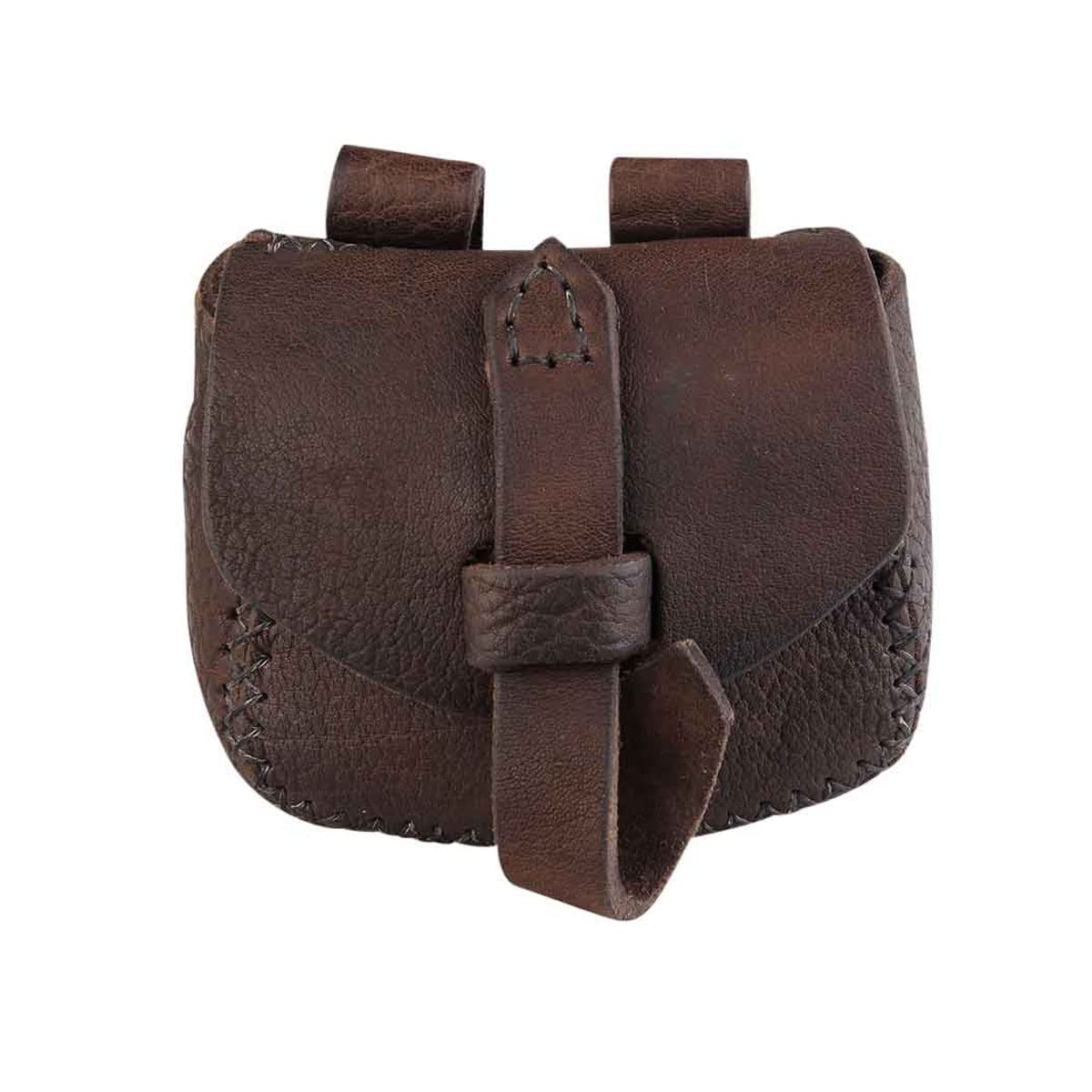 HLGQ Medieval Vintage Money Pouch Bag Waist Ring Belt Costume Accessory Parts For Men Women Viking Leather Drawstring Bag,Brown