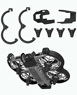 DJI Neo 2와 호환되는 8-in-1 프로펠러 가드 - 플라스틱 충돌 방지 가드 2개, 랜딩 기어 스탠드 4개, 변속기 모듈 가드 커버 1개 및 카메라 가드 1개 포함, 내구성, 풀 커버(블랙)