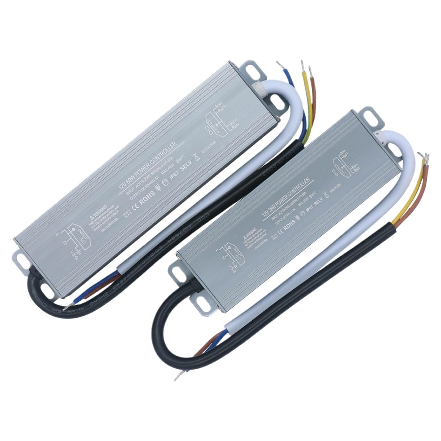 Waterproof LED Driver Power Supply 36W 60W Low Voltage AC 220V to DC 12V Transformer for Spotlights 3A 5A(36W DC12V 3A)