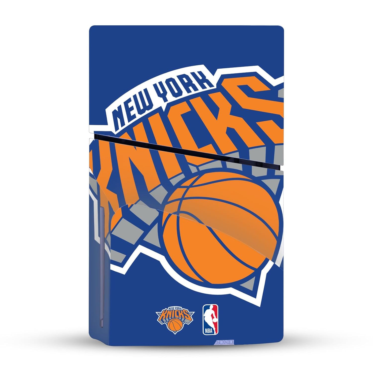 Head Case Designs Officially Licensed NBA Oversized New York Knicks Logo Vinyl Sticker Gaming Skin Decal Cover Compatible With Sony PlayStation 5 PS5 Slim Disc Edition Console & DualSense Controller