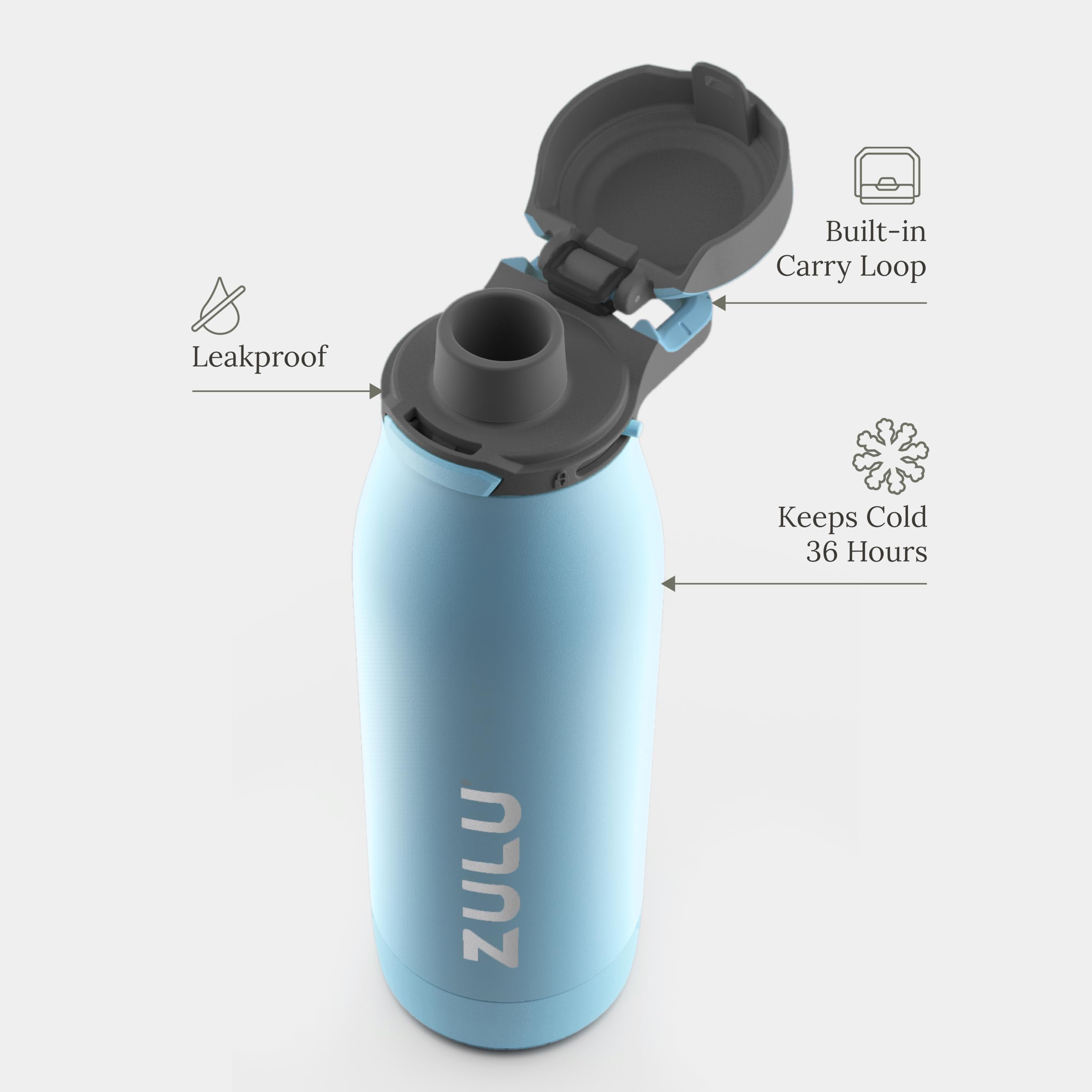 Amazon.com: ZULU Ace 18oz Insulated Stainless Kids Water Bottle