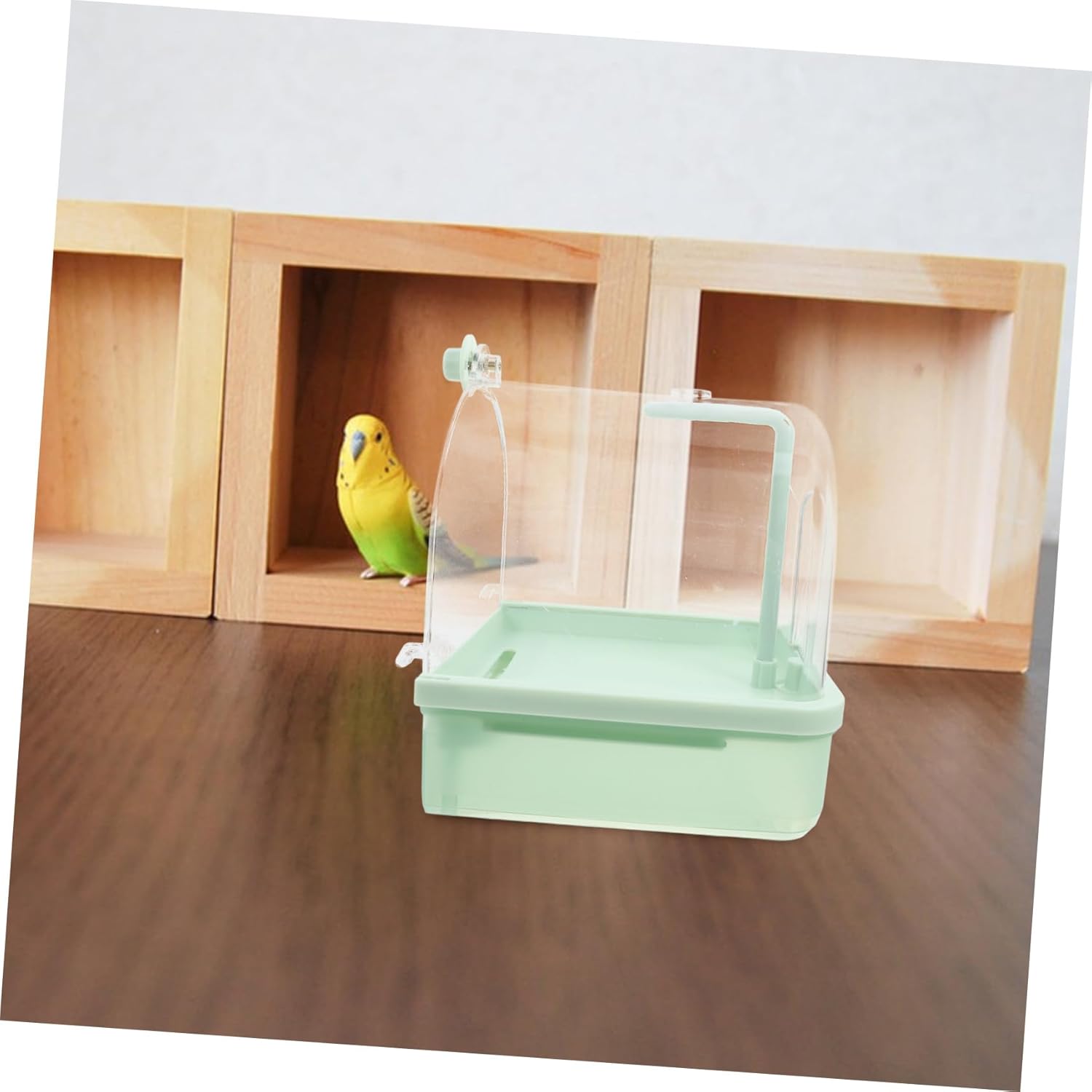 POPETPOP Automatic Bird Bath Tub Rotating Faucet for Parrots Parakeets Bird Bath Toys Cages