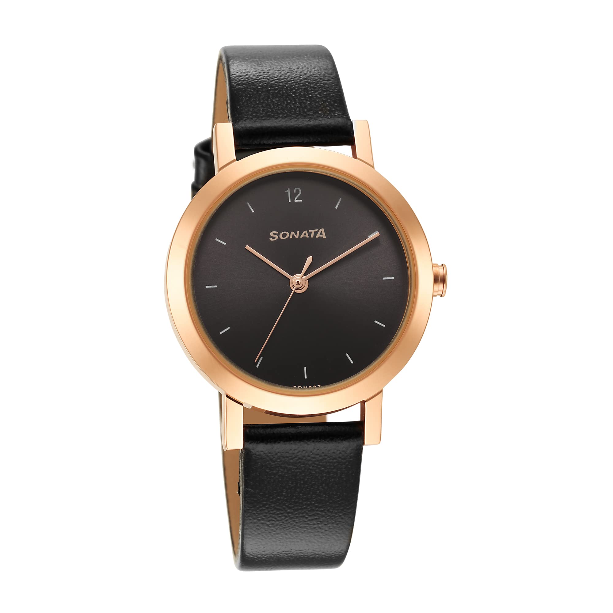 Sonata Ladies Essentials Black Dial Leather Strap Watch for Women-8174WL01 (B0BLH7XMVR) Amazon Price History, Amazon Price Tracker