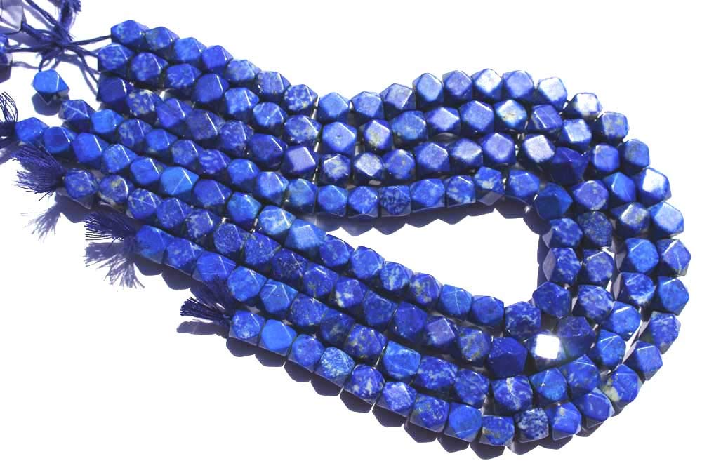 Perles Lapi Lazuli de qualité A+, pierres semi-précieuses taillées - 6