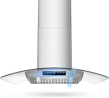 30 Inch Wall Mount Range Hood 1200CFM, 4-Speed Wall Mount Range Hood with Touch Control & Gesture Sensing Stainless Steel Kitchen Stove Vent Hoods with 2 LED Lights Pro Series