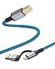 USB B to USB C Printer Cable 6.6FT/2M - Nylon Braided Type B to Type C Printer Cord for MacBook Pro/Air, MIDI Cable Compatible with Yamaha Piano Keyboard, DAC, DJ Controller for iPad