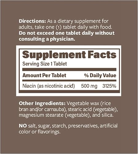 Miniatura 2 de ENDUR-ACIN Niacina - Vitamina B3 Niacina 500mg de liberación prolongada y bajo lavado, 100 tabletas - Apoya el equilibrio del colesterol y la salud
