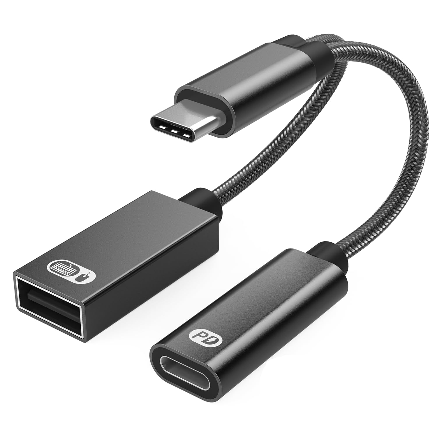 Rozdzielacz Powice US B C na 1 do 2 USB 2.0, rozdzielacz 10 W, akumulator B C 1 na 2, adapter OTG do rozszerzenia USB C