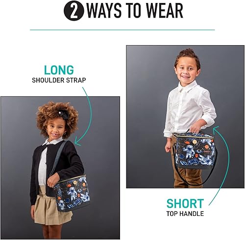 Miniatura 7 de Fit + Fresh Bolsa de almuerzo aislada ecológica reutilizable para niños, bolsa de almuerzo suave, perfecta para la escuela, campamento, pícnics y