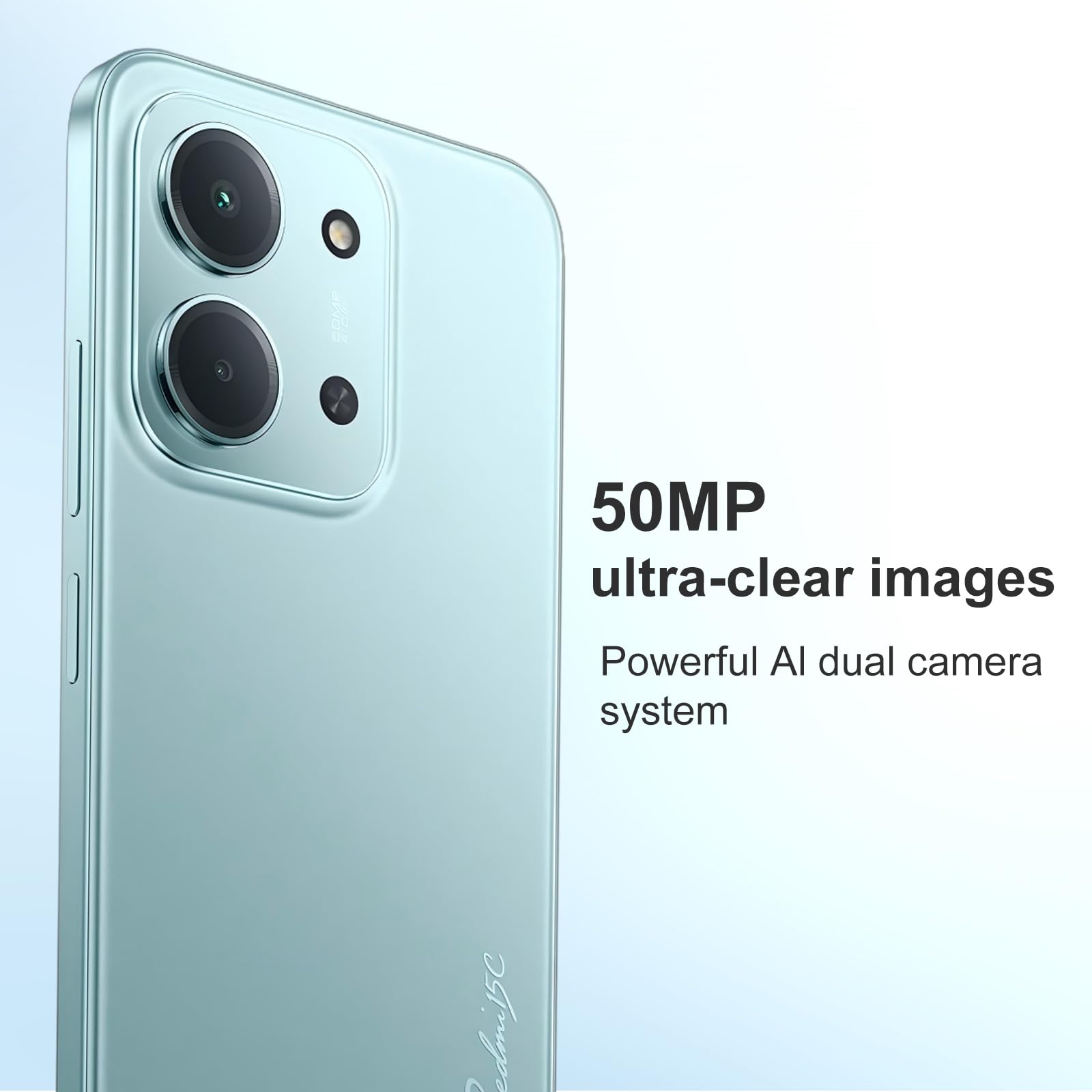XIAOMI Redmi 15C 4+128GB Smartphone, Display 6.9" HD+ 120Hz, Batteria 6000mAh, Fotocamera 50MP, Processore Octa-Core, Senza Caricatore-Verde menta, (Include Custodia Protettiva)